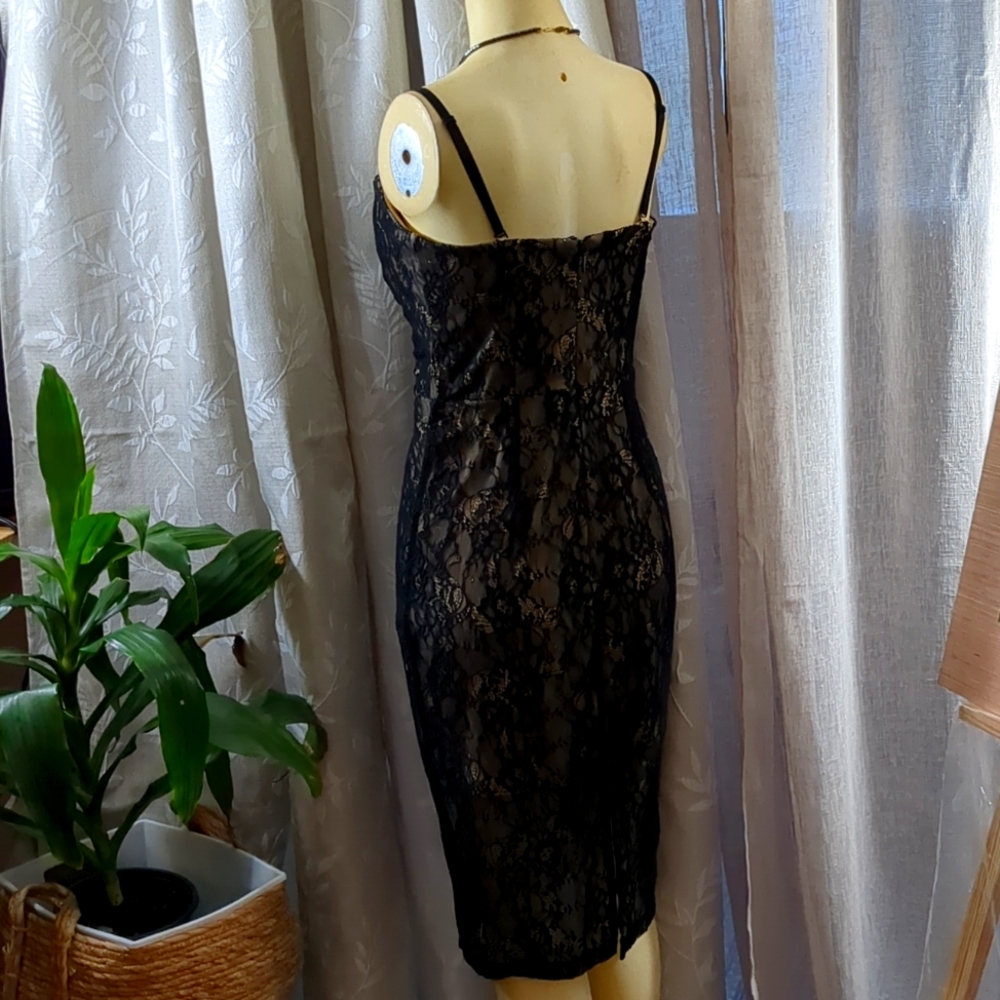 Bebe Black Lace Cocktail Dress - Picture 5 of 10